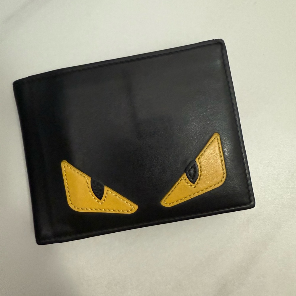 Fendi Black and Yellow Card Holder